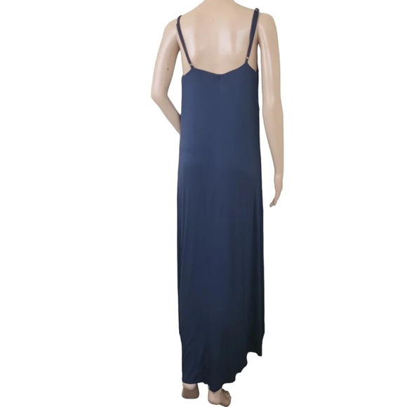 Nicole Miller High Low Hem Lightweight Spaghetti Straps Maxi Dress - Picture 3 of 4